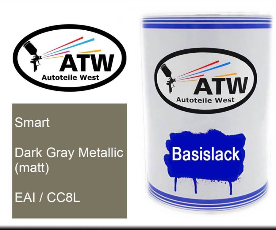 Smart, Dark Gray Metallic (matt), EAI / CC8L: 500ml Lackdose, von ATW Autoteile West.